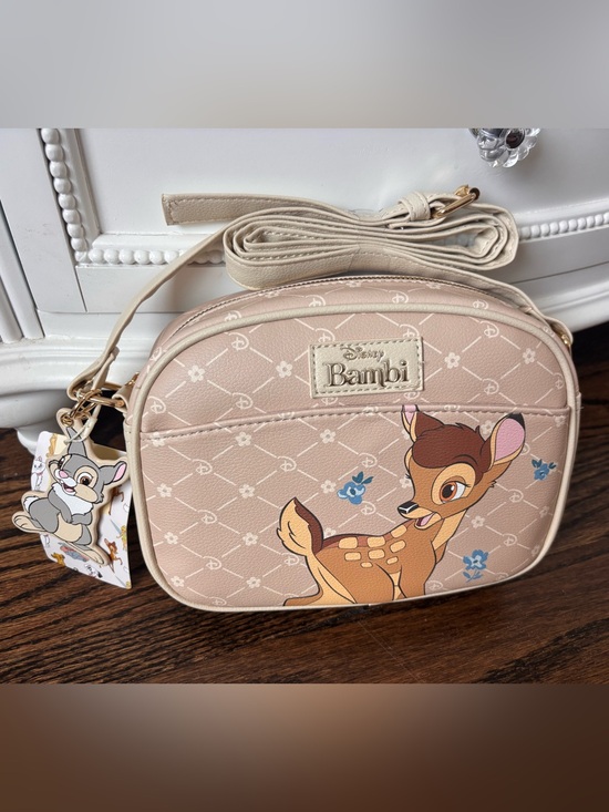 Disney Handbags - Disney Bambi Crossbody Bag Beige Brand New